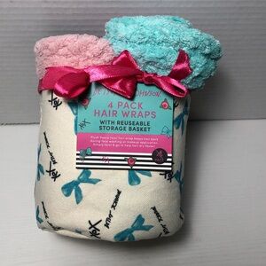 New Betsey Johnson Hair Wraps/Towels 4-Pack Lightweight Absorbent